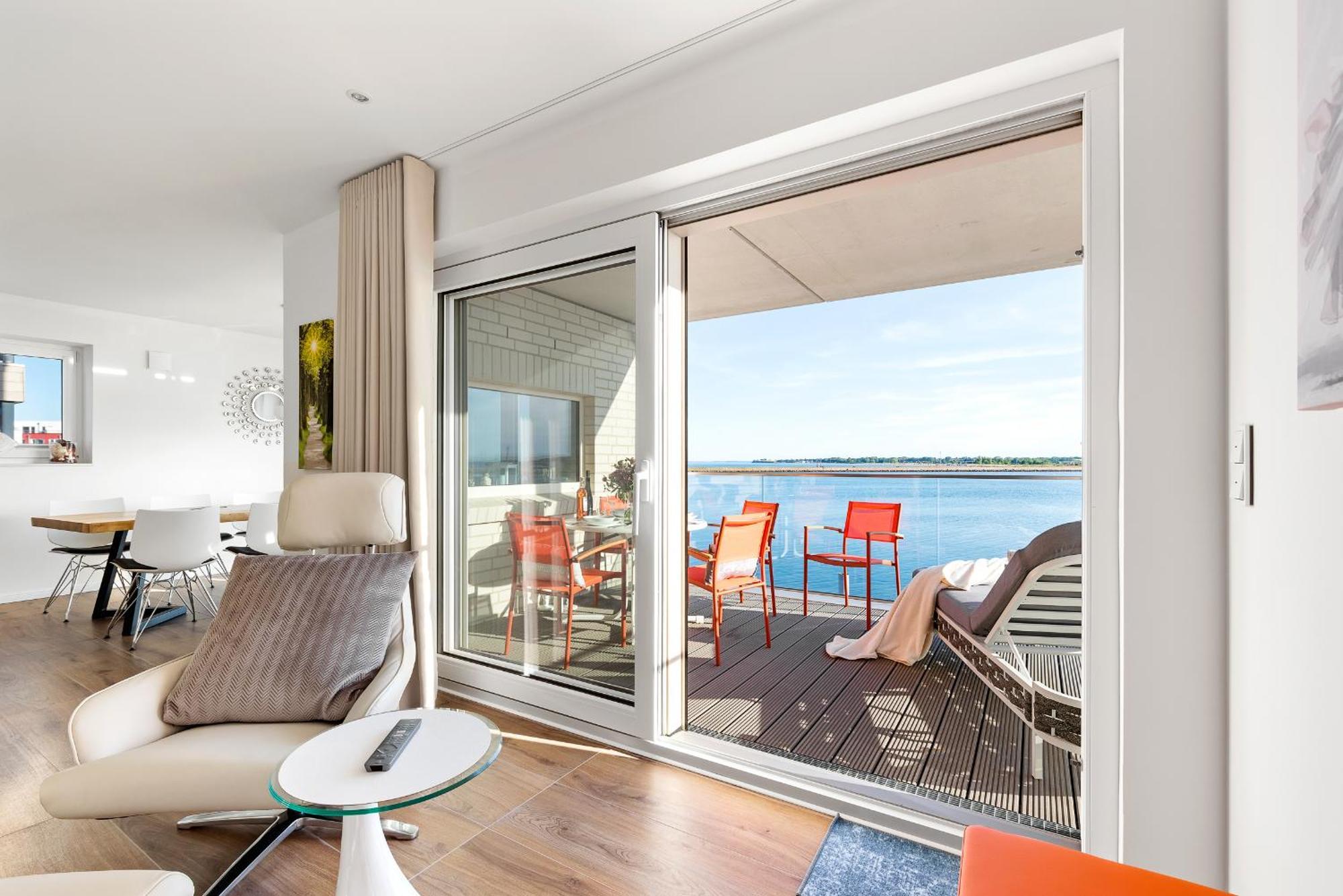 Horizont- Direkt Am Wasser, Hafenblick, Fahrstuhl, Sauna, Ueberdachter Balkon Olpenitz Luaran gambar